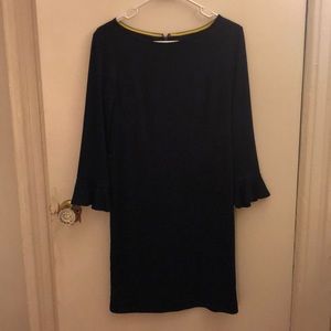 Navy flutter sleeve dress